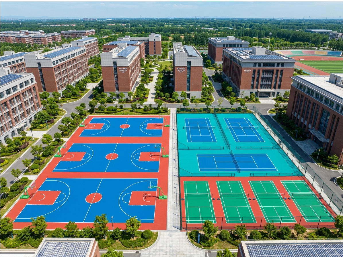 苏州市硅PU球场全塑型塑胶跑道 - 一站式服务